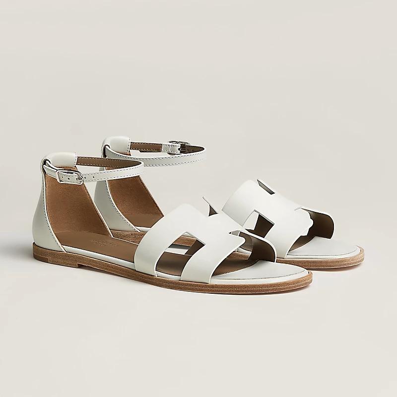 Giày Hermes Santorini Sandal Nữ Trắng